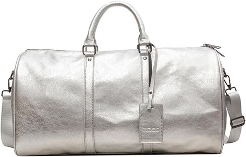 Sports Gym Bag Overnight Bag Large Shoulder Bag Adjustable Shoulder Strap Business Travel Bag Carry on Bag for Outdoor Travel, Silver in Saudi Arabia