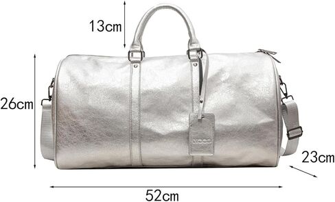 Sports Gym Bag Overnight Bag Large Shoulder Bag Adjustable Shoulder Strap Business Travel Bag Carry on Bag for Outdoor Travel, Silver in Saudi Arabia