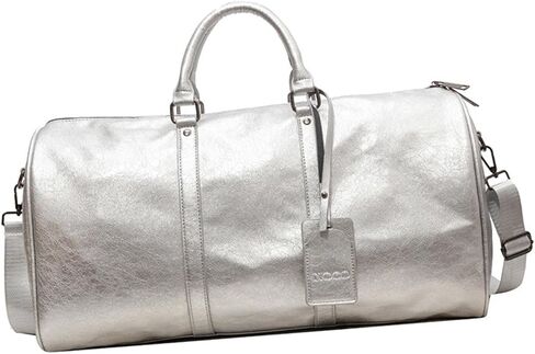 Sports Gym Bag Overnight Bag Large Shoulder Bag Adjustable Shoulder Strap Business Travel Bag Carry on Bag for Outdoor Travel, Silver in Saudi Arabia
