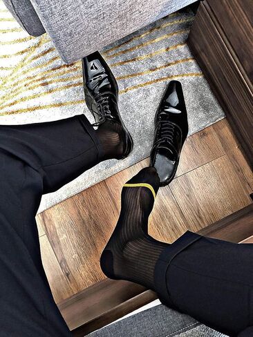 Goobester Men's Thin Formal Business Sheer Dress Sock Casual Suit Socks For Male in Saudi Arabia