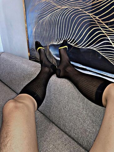 Goobester Men's Thin Formal Business Sheer Dress Sock Casual Suit Socks For Male in Saudi Arabia
