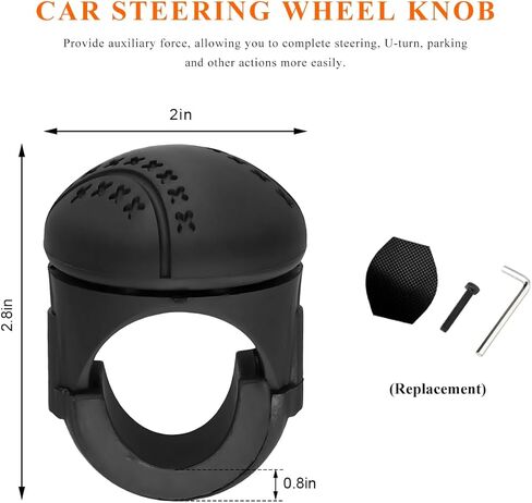 Steering Wheel Spinner, Anti-Slip Silicone Power Handle Knob with Metal Ball Bearing, 360° Rotatable Steering Wheel Auxiliary Booster Ball for Most Vehicles, Car Accessories in Saudi Arabia