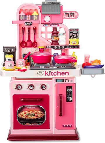 Kids Kitchen Playset,Cooking Stove,Play Sink,Oven,Lights & Sounds,Ages 3+ in Saudi Arabia