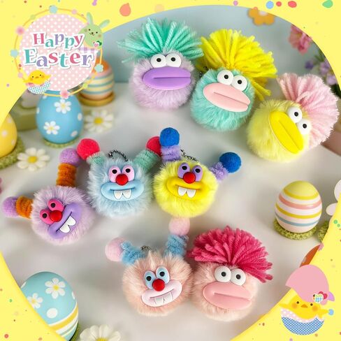 Easter Basket Stuffers Prefilled Easter Eggs with Kids Keychains Plush Toy Cute Keychains for Kid Boys Girls for Easter Egg Fillers Party Favor Gifts in Saudi Arabia