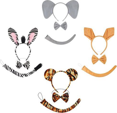 12 قطعة من عصابات رأس آذان حيوانات الغابة، عصابة رأس لزي الهالوين على شكل آذان الحيوانات in Kuwait