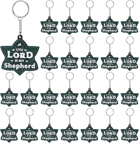 24 قطعة Vbs 2026 الرب هو سلاسل المفاتيح الراعي الخاص بي معبر سلتيك عقدة المفاتيح الكتاب المقدس المسيحي هدايا اللون الزمردي لأنشطة Vbs الكنيسة 2026 تبادل الهدايا in Kuwait