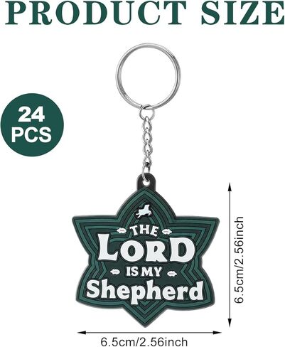 24 قطعة Vbs 2026 الرب هو سلاسل المفاتيح الراعي الخاص بي معبر سلتيك عقدة المفاتيح الكتاب المقدس المسيحي هدايا اللون الزمردي لأنشطة Vbs الكنيسة 2026 تبادل الهدايا in Kuwait