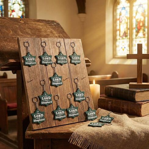 24 قطعة Vbs 2026 الرب هو سلاسل المفاتيح الراعي الخاص بي معبر سلتيك عقدة المفاتيح الكتاب المقدس المسيحي هدايا اللون الزمردي لأنشطة Vbs الكنيسة 2026 تبادل الهدايا in Kuwait