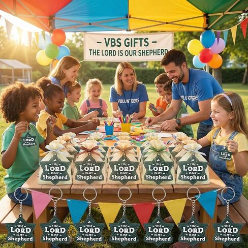 24 قطعة Vbs 2026 الرب هو سلاسل المفاتيح الراعي الخاص بي معبر سلتيك عقدة المفاتيح الكتاب المقدس المسيحي هدايا اللون الزمردي لأنشطة Vbs الكنيسة 2026 تبادل الهدايا in Kuwait