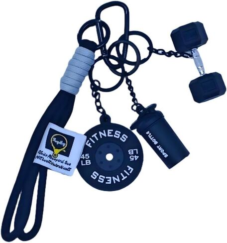 Silicone Dumbbell Keychain Bag Purse Charms Fitness Gift for Gym Lover, Gym Accessories for Women & Man in Saudi Arabia