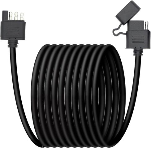 16 AWG 10 FT 4 Pin Trailer Connector Pure Copper Male and Female Trailer Wire Extension Cable with Jacket Cable Heavy Duty Flat 4 Wire Plug with Dust Cover in Saudi Arabia