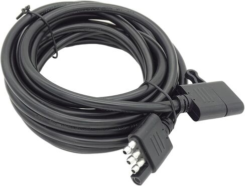 16 AWG 10 FT 4 Pin Trailer Connector Pure Copper Male and Female Trailer Wire Extension Cable with Jacket Cable Heavy Duty Flat 4 Wire Plug with Dust Cover in Saudi Arabia