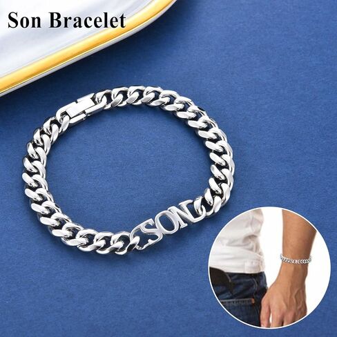سوار رجالي للأولاد في سن المراهقة للأب والأب والعم والزوج والأب والابن والزوج وابن الأخ والأخ، 9 مم من الفولاذ المقاوم للصدأ الكوبي سلسلة ربط سوار مجوهرات عيد الحب الأب عيد الميلاد هدايا التخرج in Kuwait