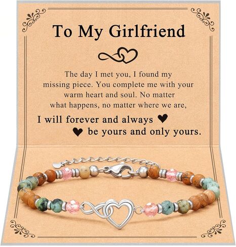 Shonyin Everlasting Heart Bracelet for Her Girlfriend Women Gifts with Meaningful Card Valentines Birthday Christmas in Saudi Arabia