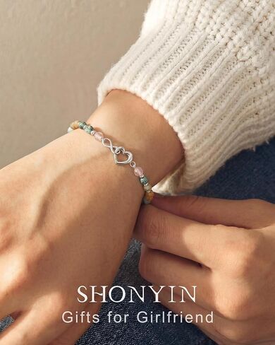 Shonyin Everlasting Heart Bracelet for Her Girlfriend Women Gifts with Meaningful Card Valentines Birthday Christmas in Saudi Arabia
