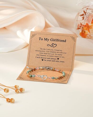 Shonyin Everlasting Heart Bracelet for Her Girlfriend Women Gifts with Meaningful Card Valentines Birthday Christmas in Saudi Arabia