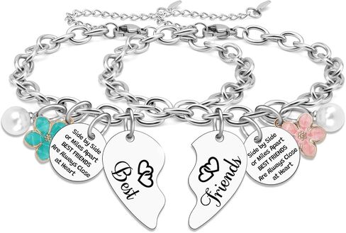 Sazuwu 2PCS سوار الصداقة للنساء هدية الصداقة الفريدة أفضل صديق مجوهرات ل Bestie Bff Soul Sister لمسافات طويلة هدية عيد ميلاد للأصدقاء سوار الفولاذ المقاوم للصدأ لأنثىها in Saudi Arabia