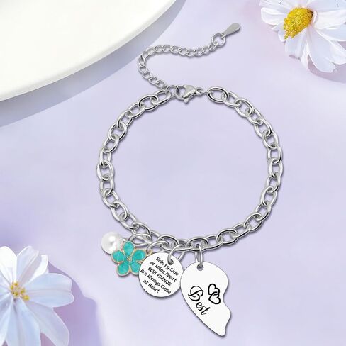 Sazuwu 2PCS سوار الصداقة للنساء هدية الصداقة الفريدة أفضل صديق مجوهرات ل Bestie Bff Soul Sister لمسافات طويلة هدية عيد ميلاد للأصدقاء سوار الفولاذ المقاوم للصدأ لأنثىها in Saudi Arabia