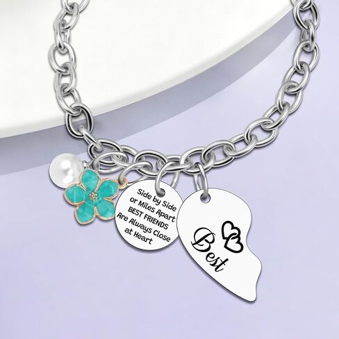 Sazuwu 2PCS سوار الصداقة للنساء هدية الصداقة الفريدة أفضل صديق مجوهرات ل Bestie Bff Soul Sister لمسافات طويلة هدية عيد ميلاد للأصدقاء سوار الفولاذ المقاوم للصدأ لأنثىها in Saudi Arabia