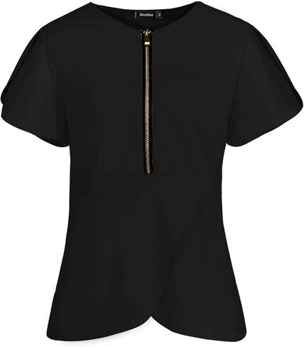 Women Scrub Top Workwear V-Neck with Zipper Women Medical Uniform Shirt for Doctors in Saudi Arabia