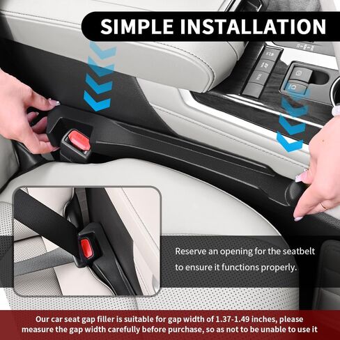 منظم حشو فجوات مقعد السيارة من قطعتين من Turcee مع فتحة تخزين وخطاف، شريط حشو فجوات مقعد السيارة لملء الفجوات، استخدام عالمي ومزدوج الجوانب لمقاعد السيارات والفجوات وملحقات السيارات الداخلية in Kuwait