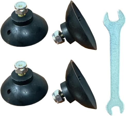 أكواب بمقبض بديل من EZ Reacher - جزء أطراف للإمساك بالأماكن الخارجية للإصلاح - مقاومة للأشعة فوق البنفسجية، أكواب مطاطية مع صواميل، أسود، زوجان (4 أكواب) in Kuwait