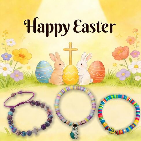 الصليب سوار هدايا المعمودية سلة عيد الفصح الحشوات الأولى بالتواصل قابل للتعديل الطين والحجر المسيح الماء المقدس سوار الإيمان مجوهرات لحفيدة ابنة ابنة in Kuwait