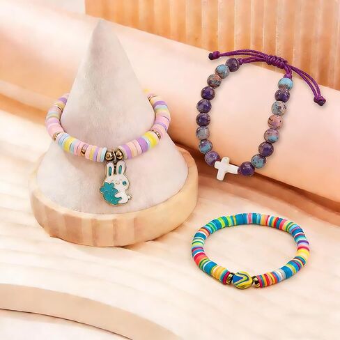 الصليب سوار هدايا المعمودية سلة عيد الفصح الحشوات الأولى بالتواصل قابل للتعديل الطين والحجر المسيح الماء المقدس سوار الإيمان مجوهرات لحفيدة ابنة ابنة in Kuwait