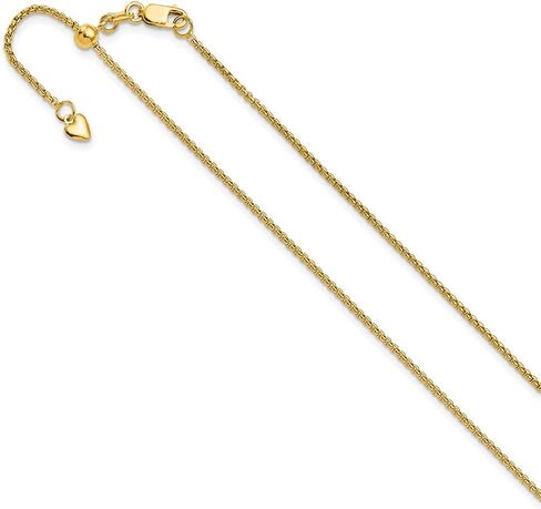 FJC Finejewelers 14 kt Yellow Gold Adjustable Round Box Chain 22 Inches x 1.35 mm in Saudi Arabia