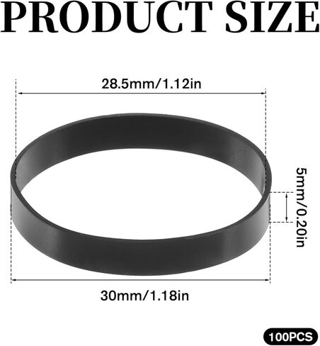 100 PCS Silicone Flat Rubber Bands 1 inch/25mm Silicone Cable Ties Small Elastic Bands Heavy Duty Rubber Band Black Thick Reusable Rubbers Rings Strong Rubberbands for School Home Office Elasticity in Saudi Arabia