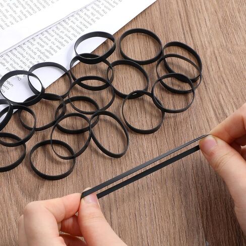 100 PCS Silicone Flat Rubber Bands 1 inch/25mm Silicone Cable Ties Small Elastic Bands Heavy Duty Rubber Band Black Thick Reusable Rubbers Rings Strong Rubberbands for School Home Office Elasticity in Saudi Arabia