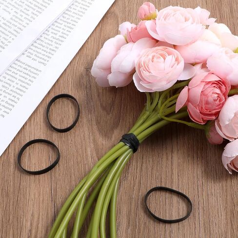 100 PCS Silicone Flat Rubber Bands 1 inch/25mm Silicone Cable Ties Small Elastic Bands Heavy Duty Rubber Band Black Thick Reusable Rubbers Rings Strong Rubberbands for School Home Office Elasticity in Saudi Arabia