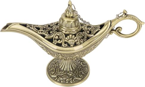 Vintage Bronze Arabian Lamp Props Zinc Alloy Tabletop Decoration for Home Halloween Party in Saudi Arabia