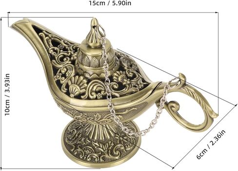 Vintage Bronze Arabian Lamp Props Zinc Alloy Tabletop Decoration for Home Halloween Party in Saudi Arabia