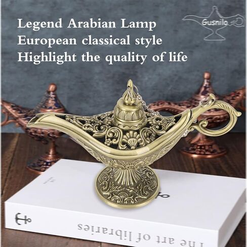 Vintage Bronze Arabian Lamp Props Zinc Alloy Tabletop Decoration for Home Halloween Party in Saudi Arabia