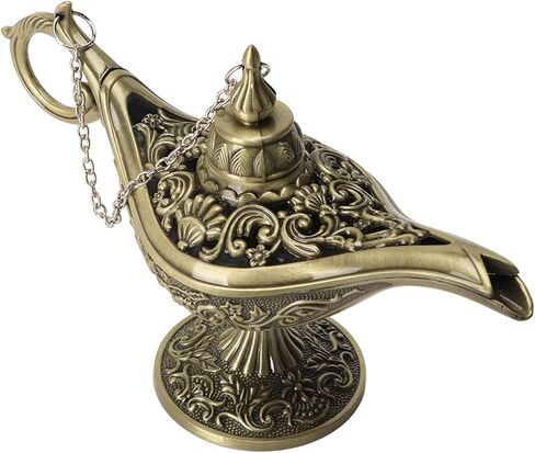 Vintage Bronze Arabian Lamp Props Zinc Alloy Tabletop Decoration for Home Halloween Party in Saudi Arabia