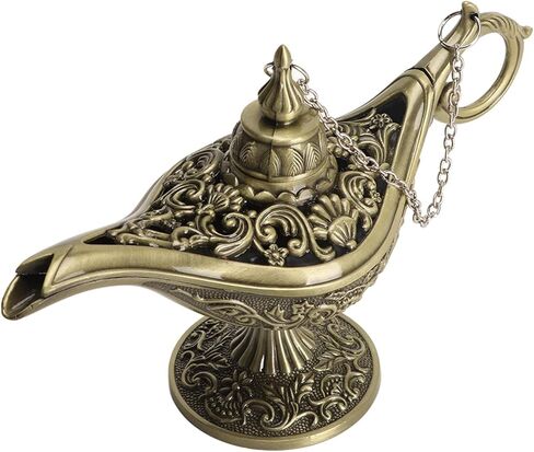 Vintage Bronze Arabian Lamp Props Zinc Alloy Tabletop Decoration for Home Halloween Party in Saudi Arabia