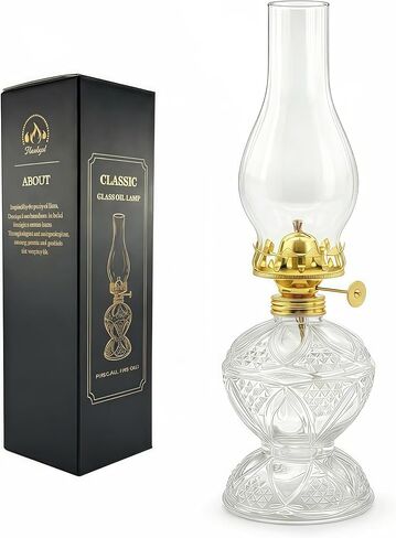 مصباح زيت زجاجي مزخرف عتيق مع موقد معدني قابل للتعديل، فانوس كيروسين قديم لديكور المنزل، إضاءة ريفية لحفلات الزفاف (وردي) in Kuwait