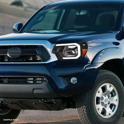 7422444259296 Compatible With 2012-2015 Toyota Tacoma Switchback Sequential LED Strip Bar Black Housing Headlights With Amber Reflector in Saudi Arabia