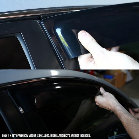 DNA MOTORING Set of 4 Tape-On Window Rain Guards Compatible with 2000-2005 Impala W-Body Smoke Tint Window Visor Shade/Sun Wind/RAIN Deflector, WVS-121 in Kuwait