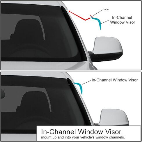 DNA MOTORING Set of 4 Tape-On Window Rain Guards Compatible with 2000-2005 Impala W-Body Smoke Tint Window Visor Shade/Sun Wind/RAIN Deflector, WVS-121 in Kuwait