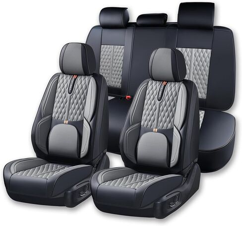 Car Seat Cover for Subaru Legacy 2010-2024, Black Car Seat Covers, Faux Leather, 5 Seats Full Set, Waterproof, with Lumbar Support, Suitable for All Seasons, Beautify The Interior of Old Cars in Saudi Arabia