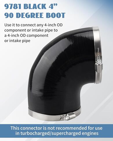 90 Degree Boot Connector 9781 Fit for Dodge Challenger Charger Magnum, for 4 Inch Diameter Cold Air Intake Tube in Saudi Arabia