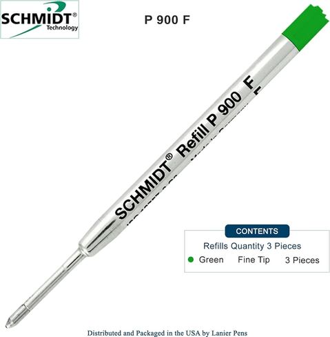 3 Pack - Green-P900-Fine Tip Schmidt Parker Style Ballpoint Refill in Saudi Arabia