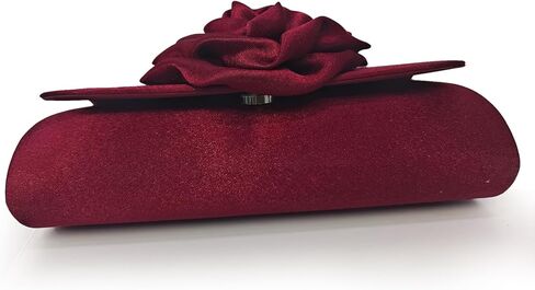 Bi&Yamigeo Women's Satin Evening Clutch Bag with 3D Flower,Small Pleated Flap Purse with Chain Strap for Wedding Prom Party in Kuwait