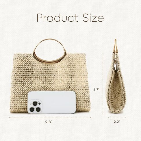 Freie Liebe Summer Straw Clutch Purses for Women Small Beach Bag Woven Top Handle Bag Boho Handbags for Vacation, Wedding in Saudi Arabia