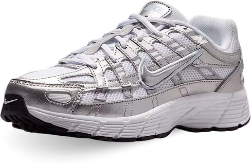 حذاء Nike P-6000 للأطفال الكبار (أبيض/أزرق فاتح/أسود/فضي معدني) in Saudi Arabia