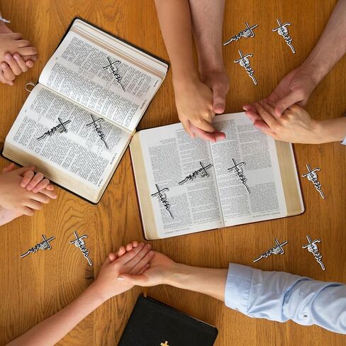 50Pcs Christian Faith Cross Pin, Christian Pins with Inspirational Cards, Enamel Metal Blessed Religious Badge Brooch lapel Pin for Men, Jesus Pins Christian Gifts for Men Women Chaplain Church Prayer in Kuwait