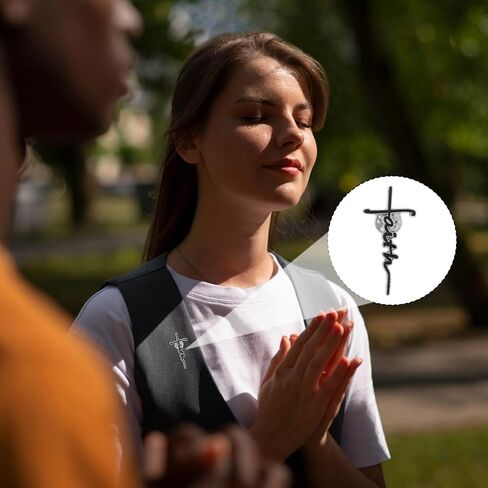 50Pcs Christian Faith Cross Pin, Christian Pins with Inspirational Cards, Enamel Metal Blessed Religious Badge Brooch lapel Pin for Men, Jesus Pins Christian Gifts for Men Women Chaplain Church Prayer in Kuwait