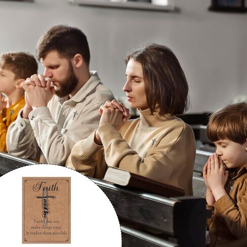 50Pcs Christian Faith Cross Pin, Christian Pins with Inspirational Cards, Enamel Metal Blessed Religious Badge Brooch lapel Pin for Men, Jesus Pins Christian Gifts for Men Women Chaplain Church Prayer in Kuwait